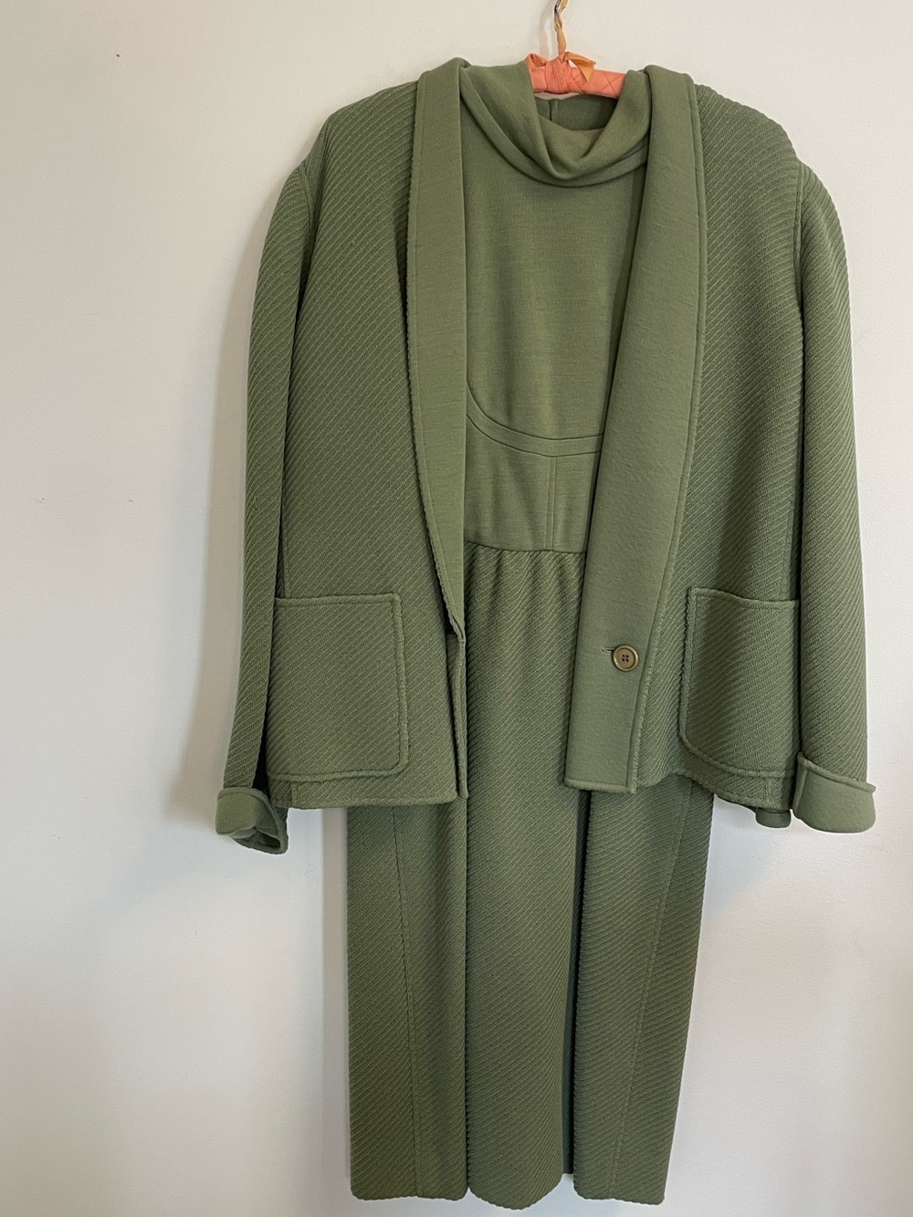 Vintage 1980’s Oscar de la Renta Olive Green Knit Set